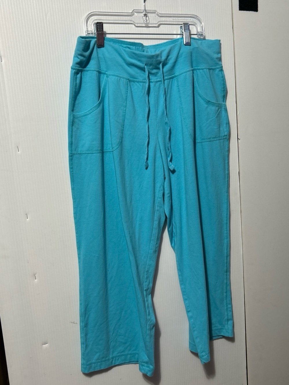Athletic Works Teal Drawstring Wide-Leg Track Pants
